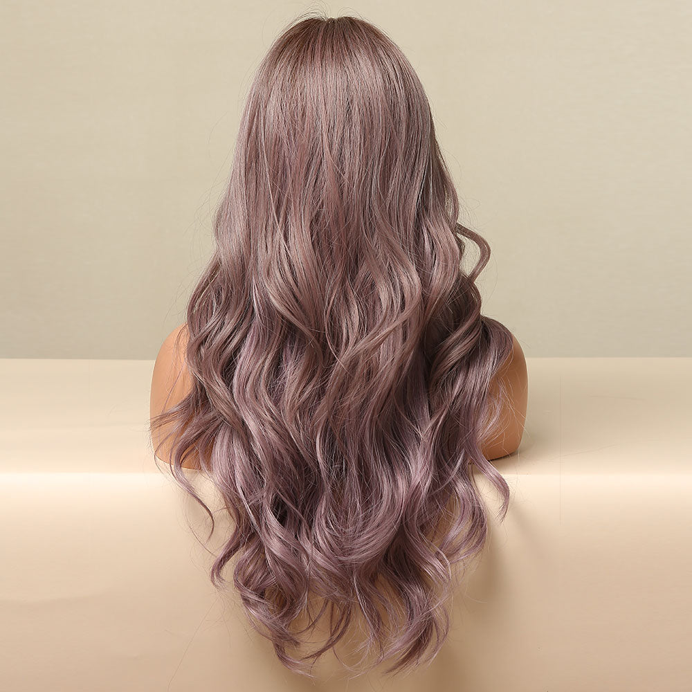 Ombre Wig Long Wave Wigs Brown To Purple Party Wig